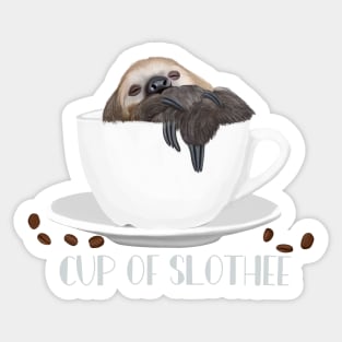 Sleepy Sloth | Cup Of Slothee | Coffee Lover Sticker